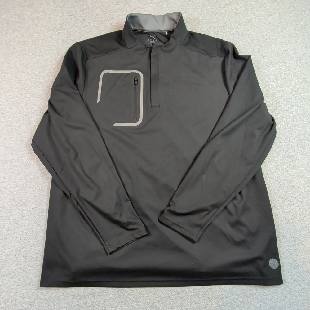 PUMA CLOUDSPUN Tech Golf 1/4 Zip Mens XL Black 628855-03 Stretch Pullover